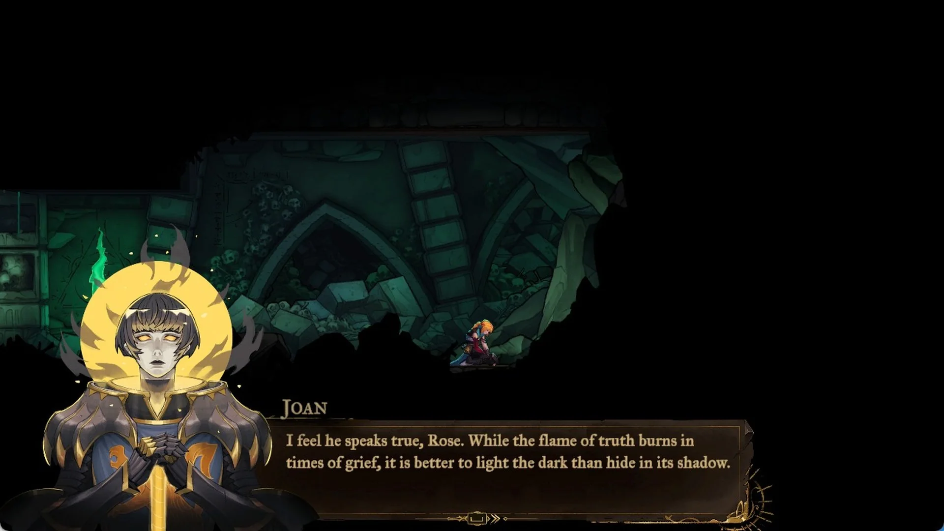 Joan telling Rose she feels Leon speaks true
