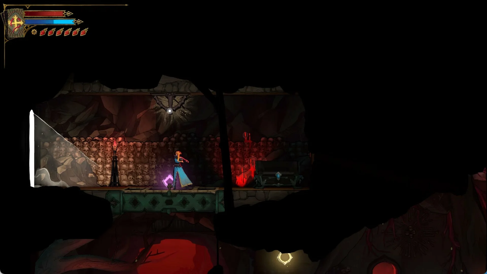 Rose in the hidden upper-left cavern of the Throat of Hell in Castlevania: Belmont's Curse