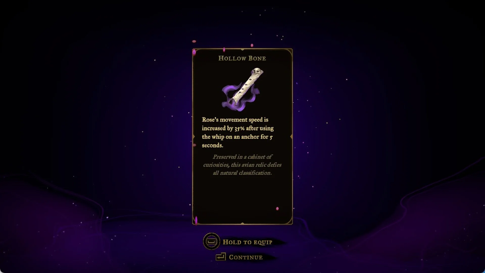 The Hollow Bone relic card in Castlevania: Belmont's Curse