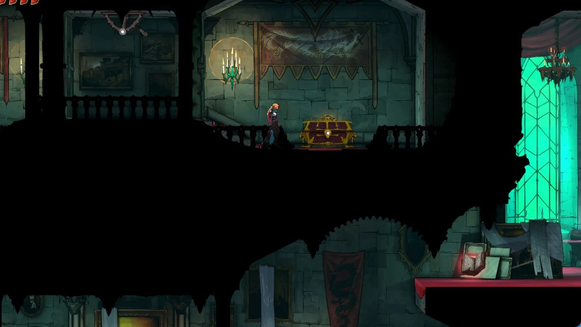Rose at the gold Jewel Knuckles chest on the upper right balcony of the Old Gallery in Castlevania: Belmont's Curse