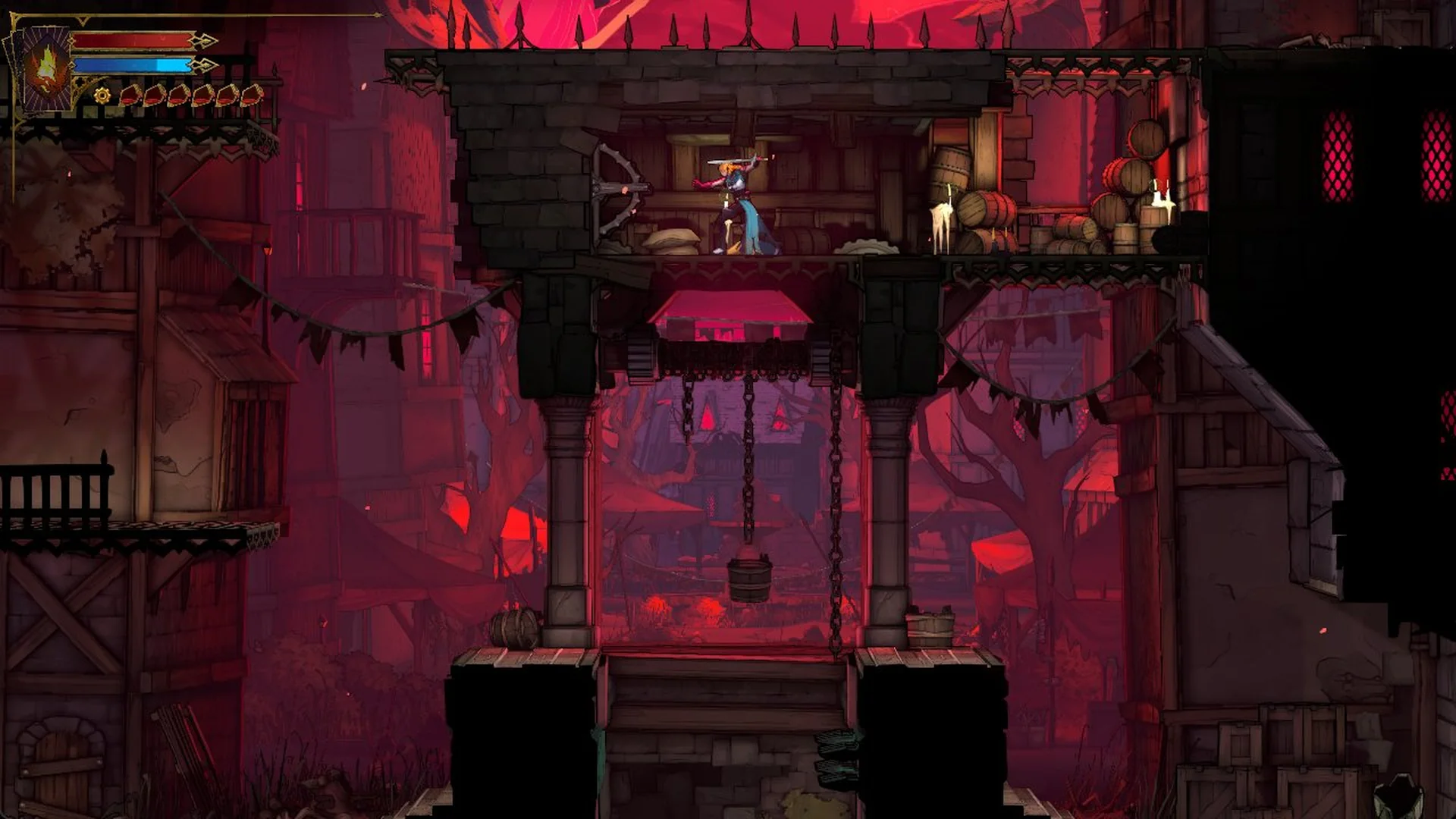 Rose Belmont by a broken-open wall nook in Paris Streets, Castlevania: Belmont's Curse