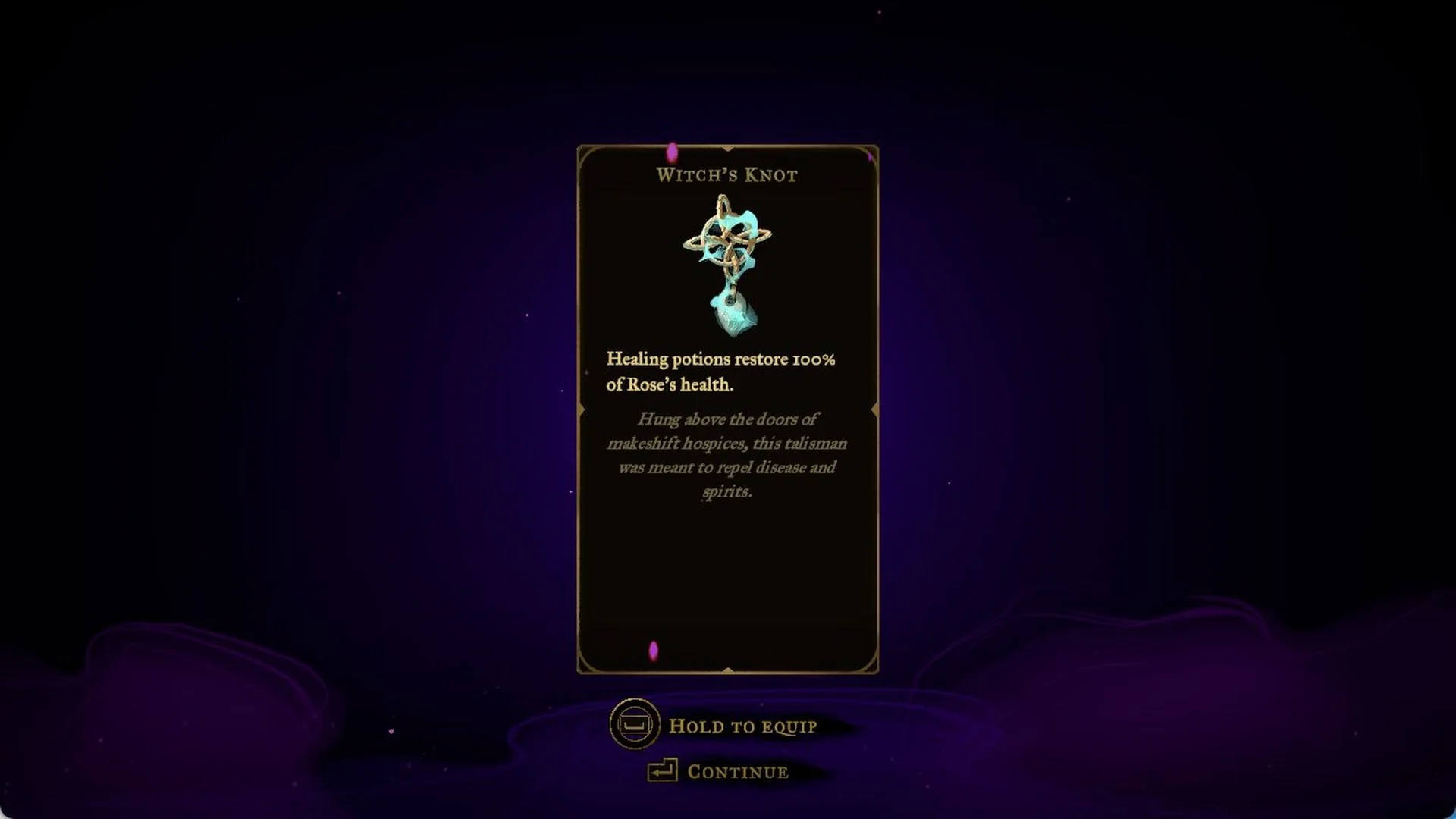 The Witch's Knot relic card in Castlevania: Belmont's Curse
