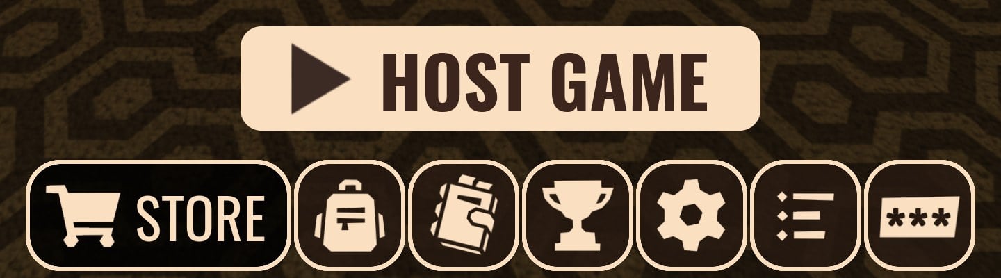 DOORS lobby bottom bar with the STORE button under HOST GAME