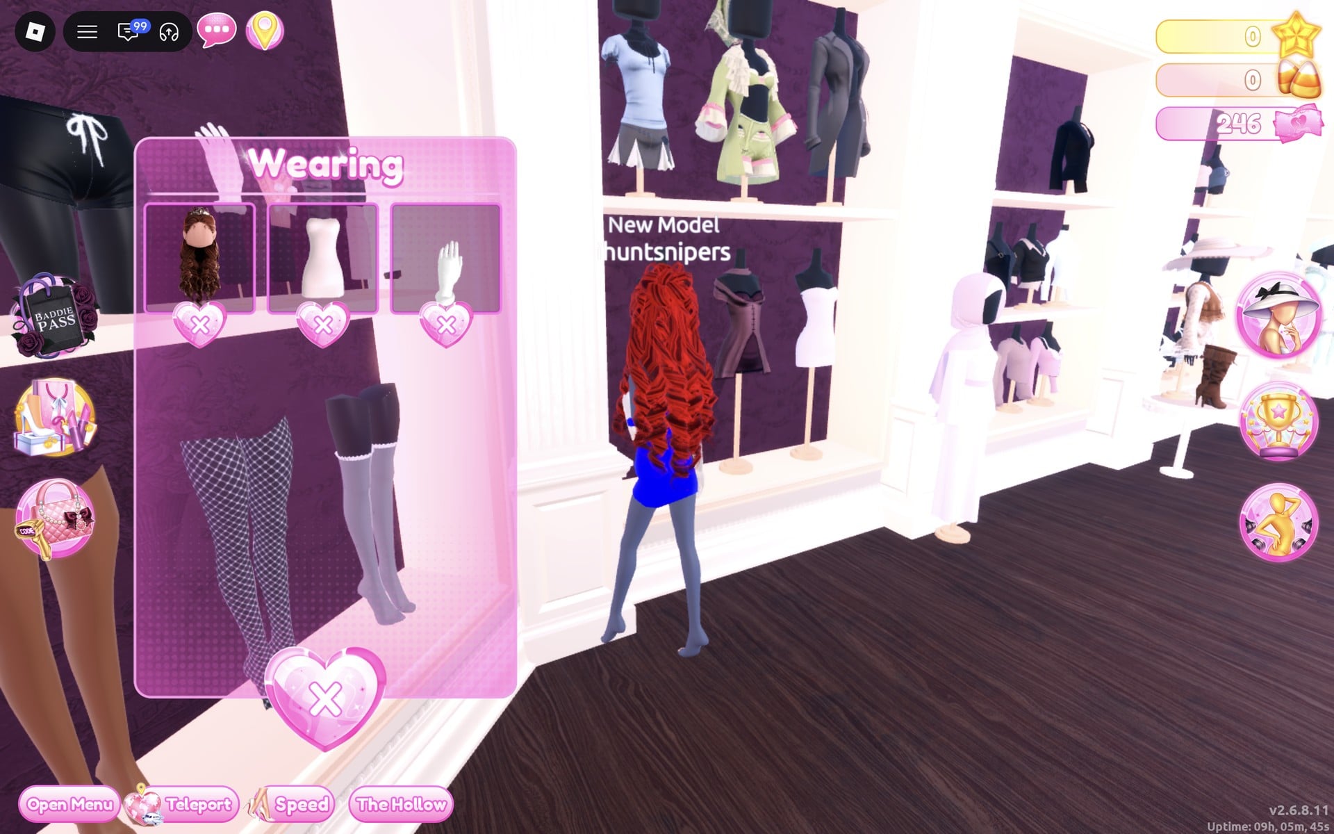 Wearing panel with three pictures: the hair, the white strapless mini and the gloves