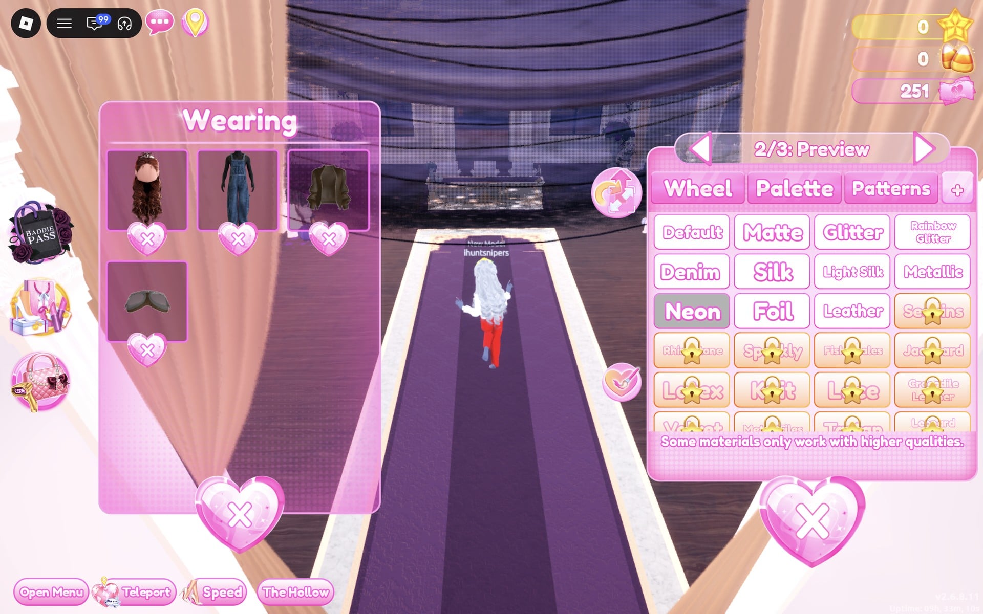 Colour panel at 2/3: Preview with Neon selected for the goggles