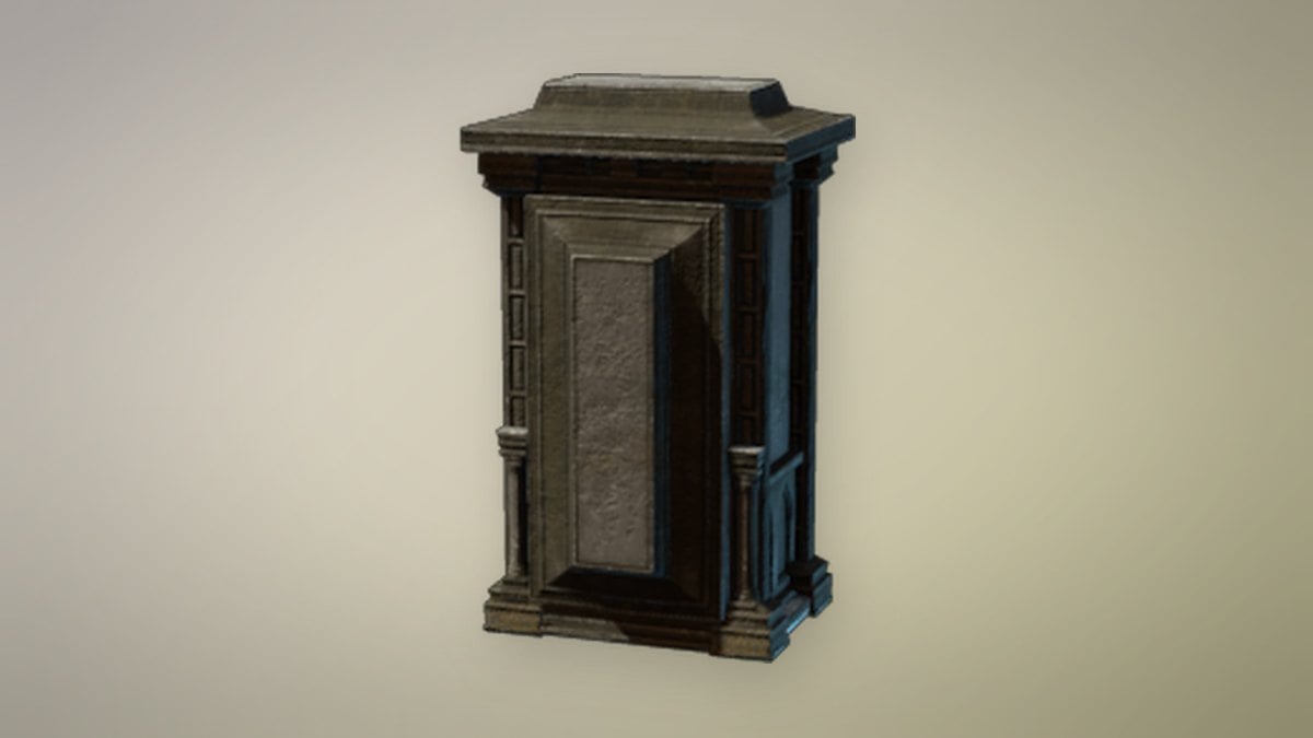 Standing Crypt Coffin store art from Enshrouded