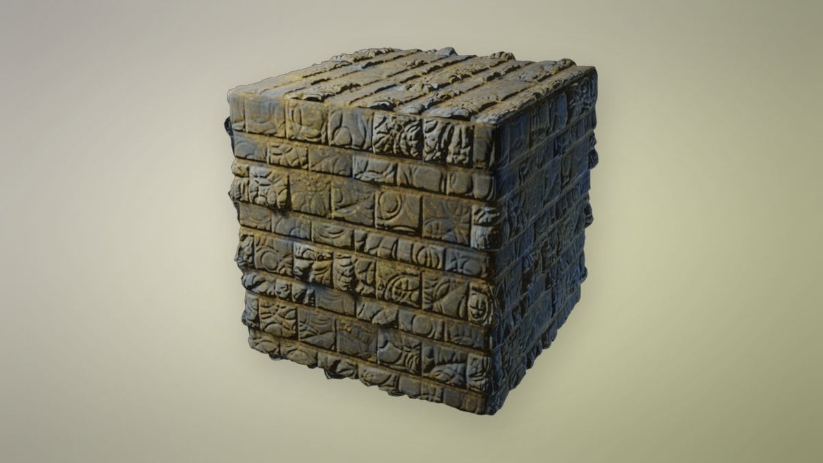 Weathered Ancient Stone Block