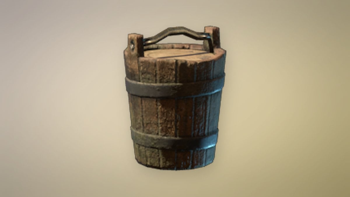 Wooden Bucket store art from Enshrouded