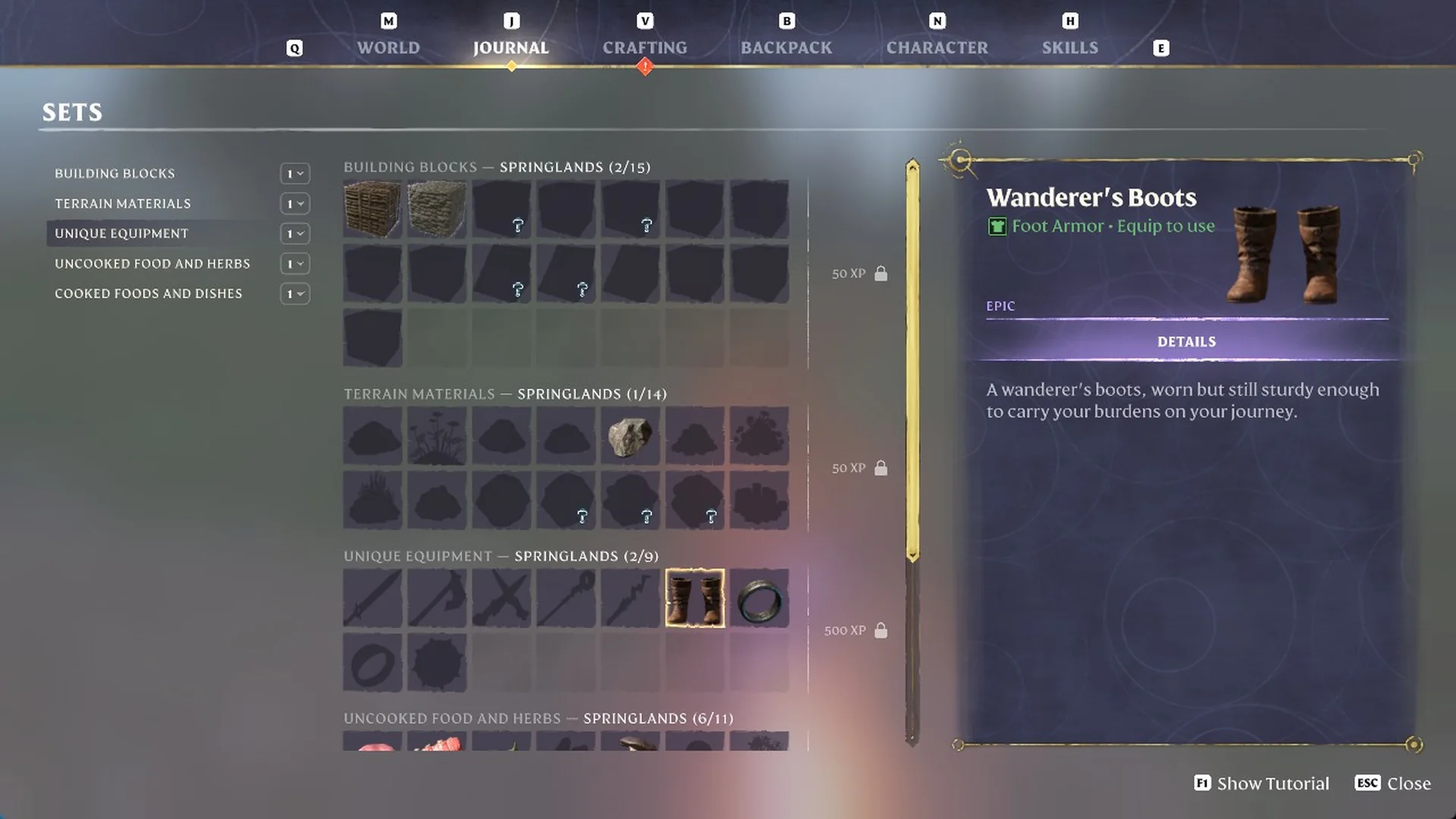 Searching for the Wanderer's Boots in the Springlands in Enshrouded