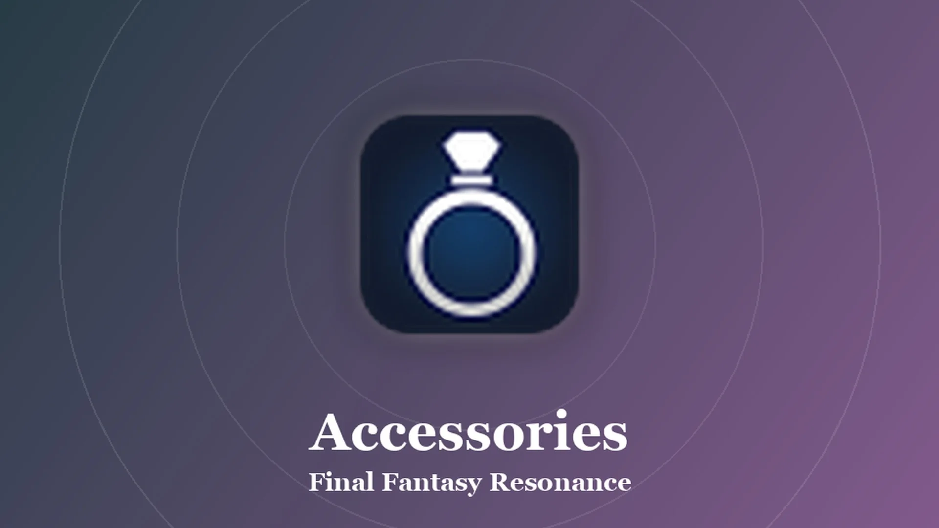 Styled card with the accessory ring icon and the word Accessories