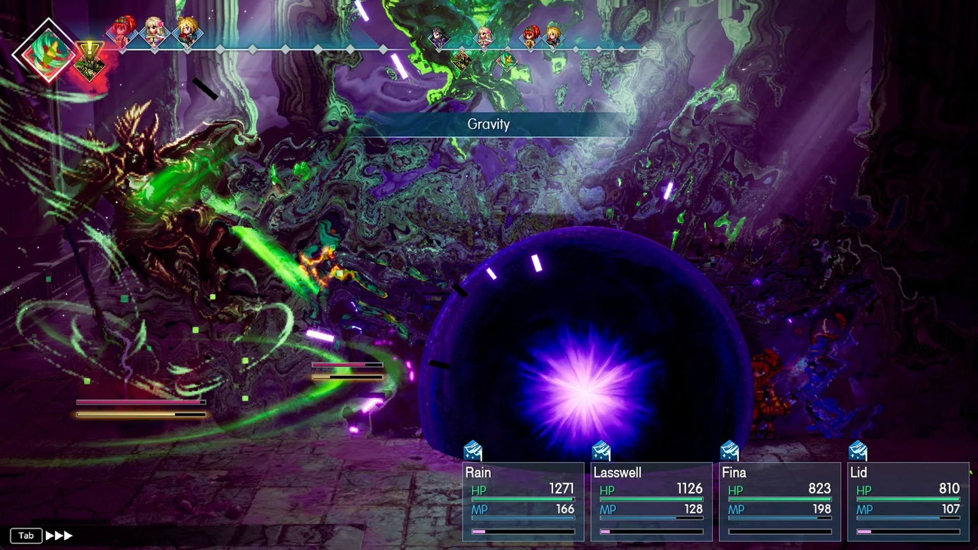 Aether's Minion casting Gravity on the party