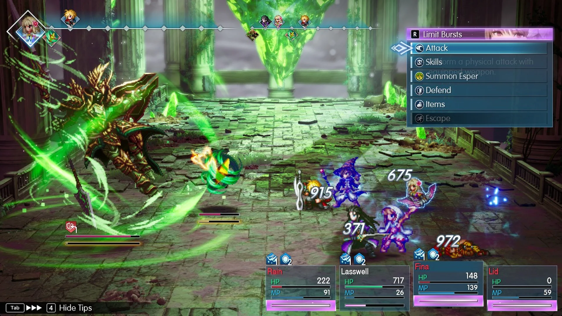 Heavenly Wind with Protectga up hitting 915, 371, 675 and 972