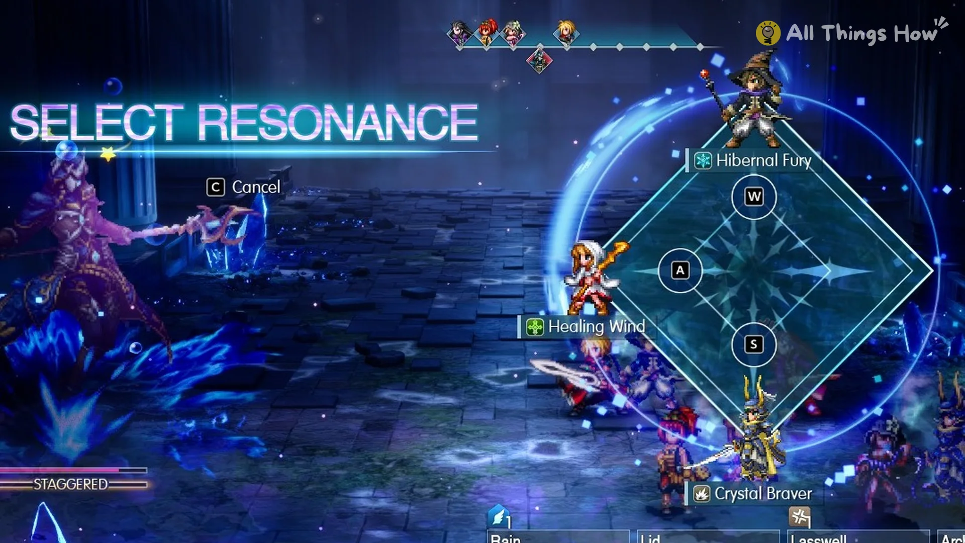 Select Resonance wheel: Hibernal Fury, Healing Wind, Crystal Braver