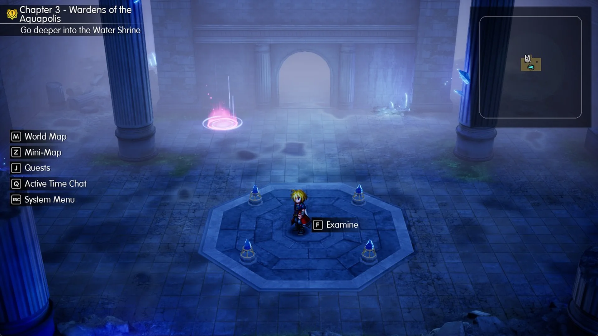 Water Shrine B2 lift arrival beside the boss save point