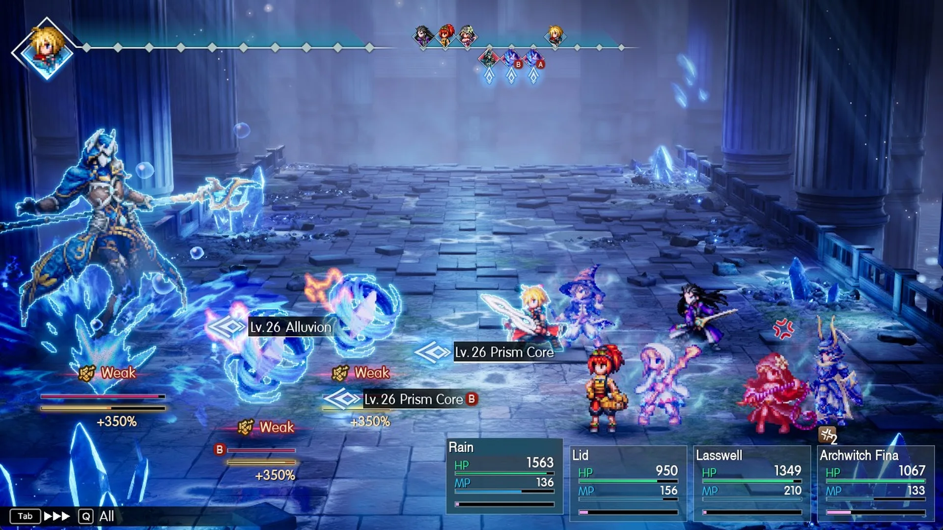 Thundara aimed at all targets: Weak on Alluvion and both Prism Cores