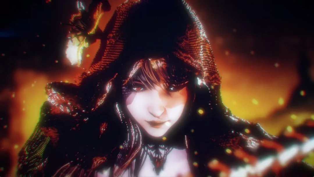 The hooded Archwitch in the opening of Final Fantasy Resonance