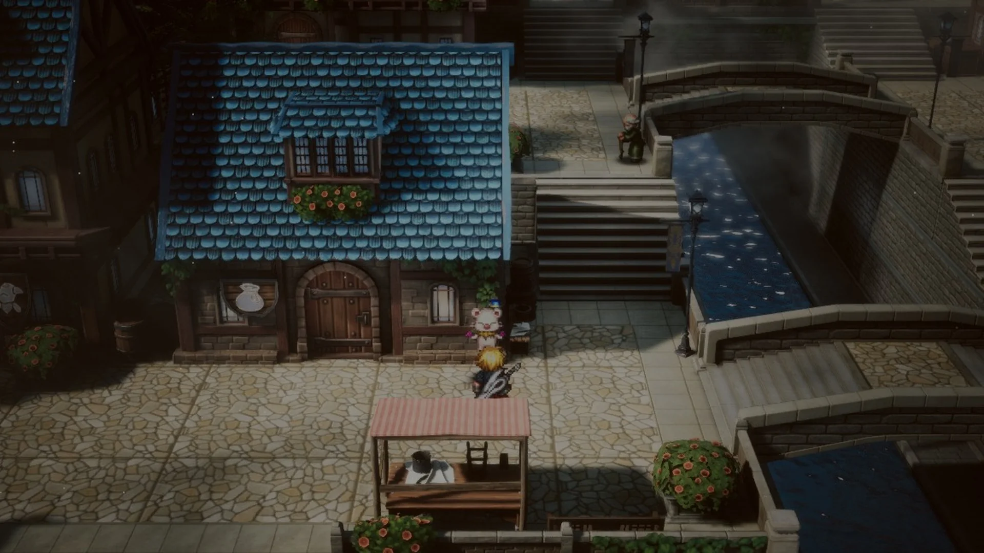 The canal in Grandport Harbor where the Moogle of Light meets the party