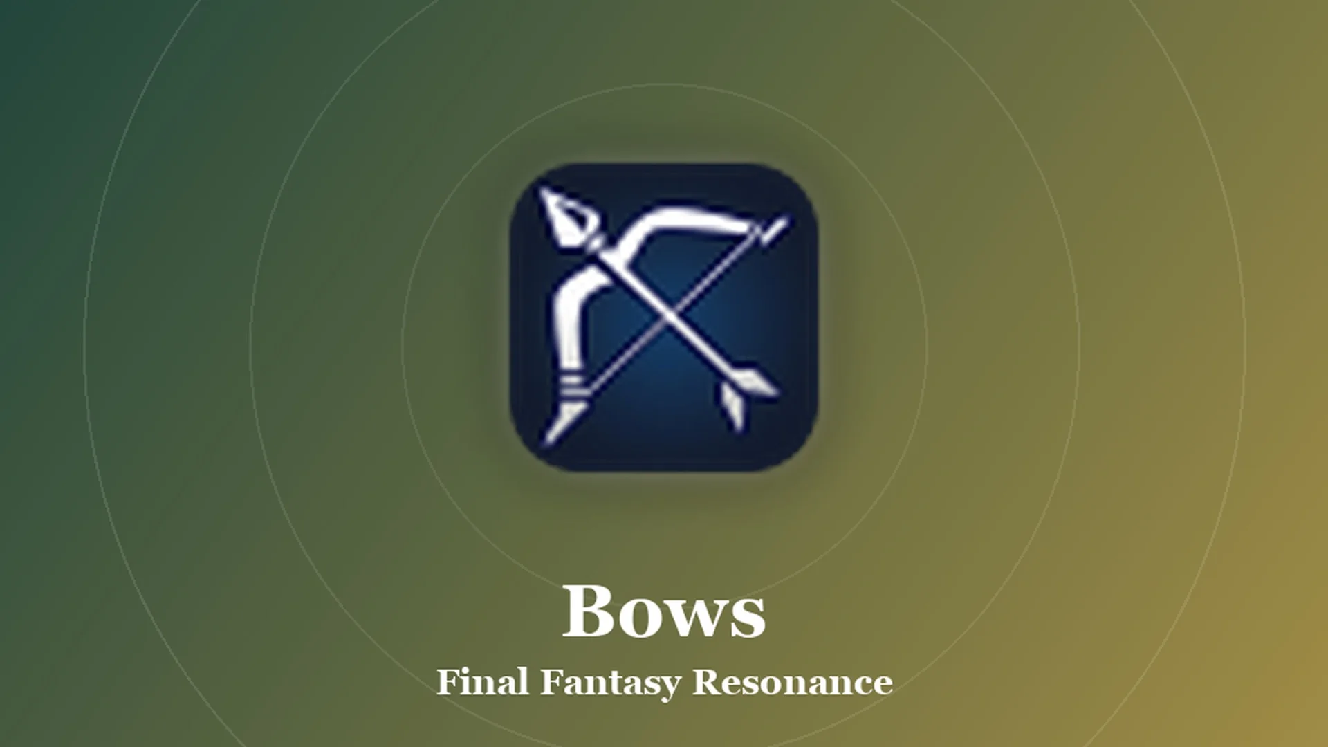 Styled card with the bow icon and the word Bows