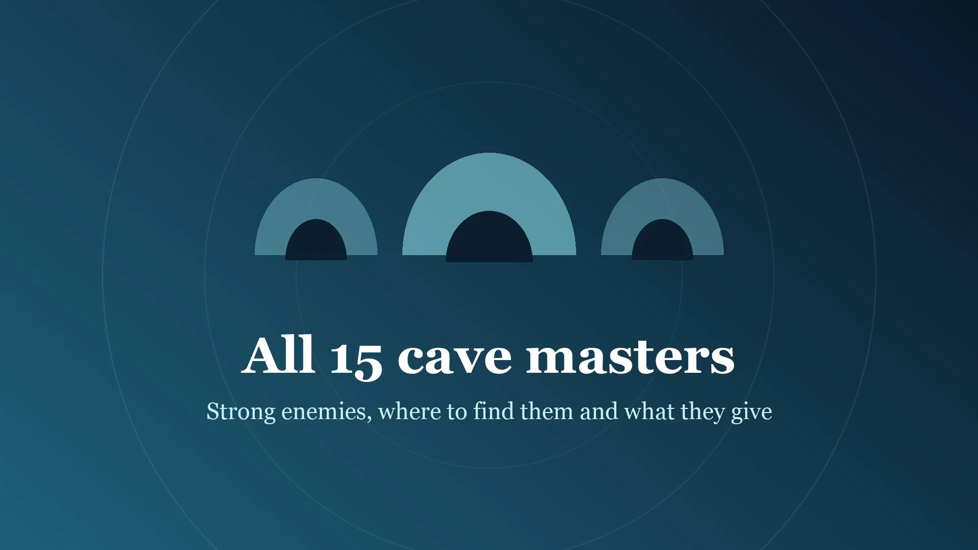 Title card for all 15 cave masters in Final Fantasy Resonance