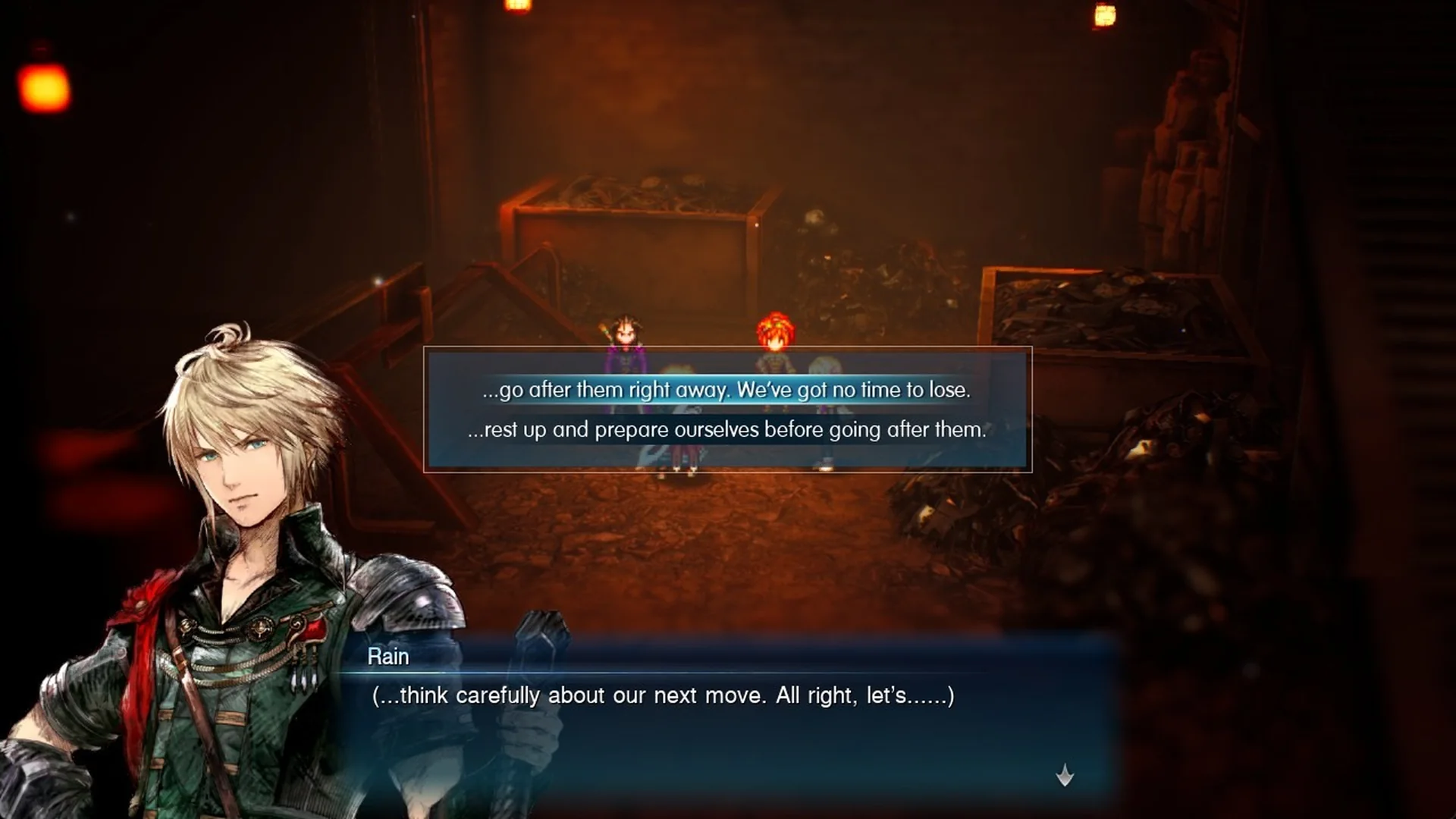 The choice box with go after them right away highlighted