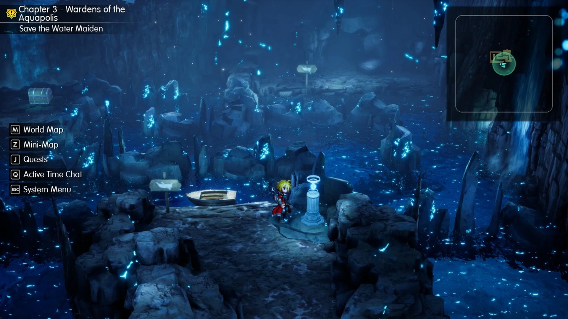 Area 2 raft hall flooded after pressing the switch, raft floating at the dock