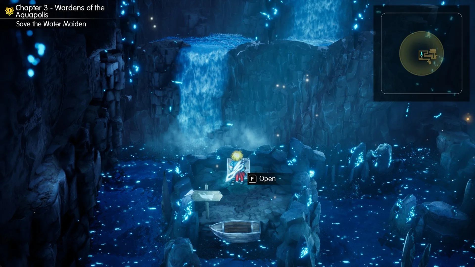 Magicite Shard chest on the small landing off the south lane
