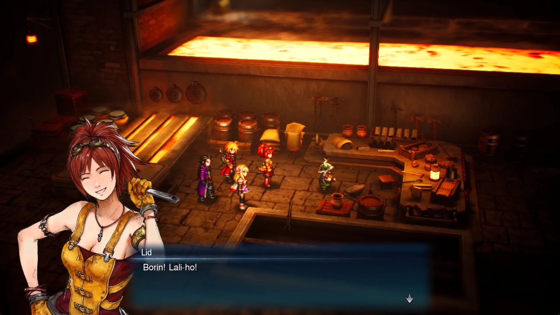 Lid greeting Borin at the forge counter
