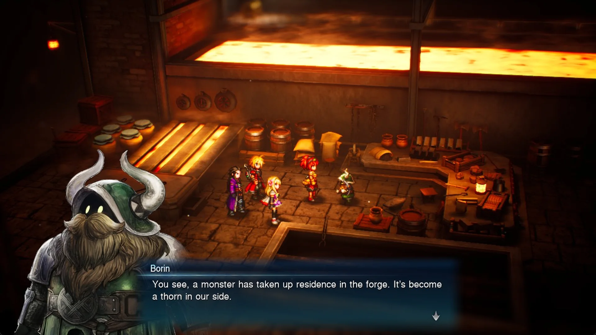 Borin: a monster has taken up residence in the forge