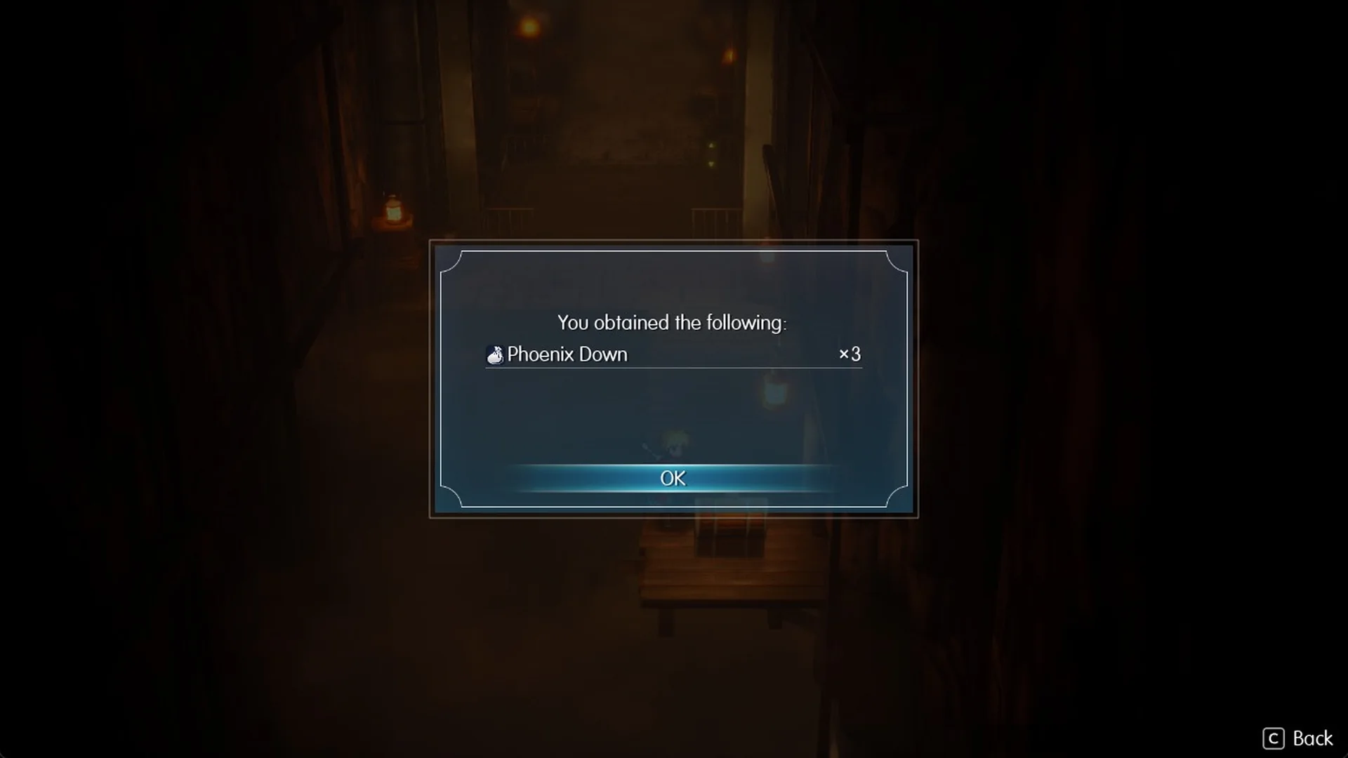 You obtained Phoenix Down x3 from the side room chest