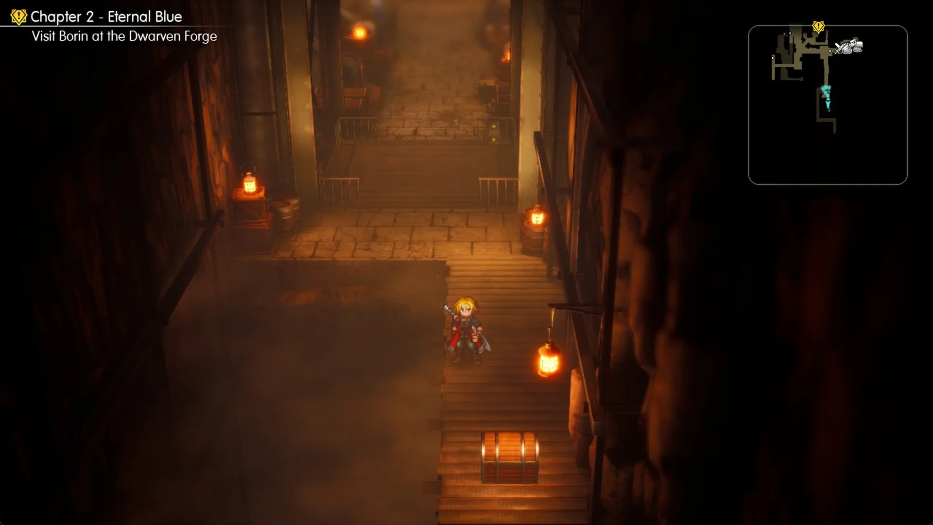 Chest in the small side room south of the Dwarven Forge lift