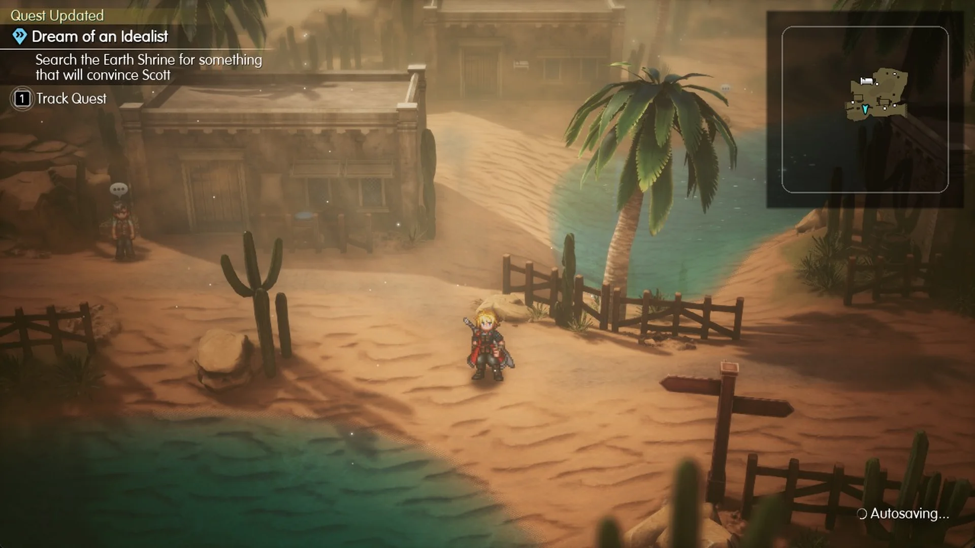 Quest updated: search the Earth Shrine for something that will convince Scott