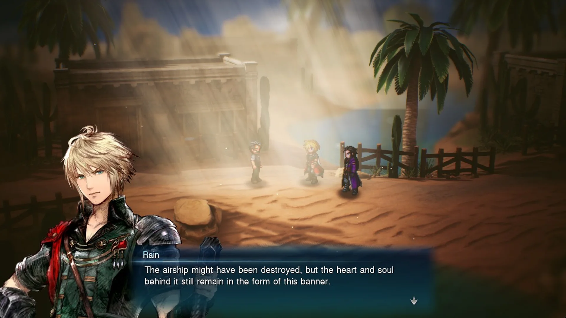 Rain shows Scott the squadron banner