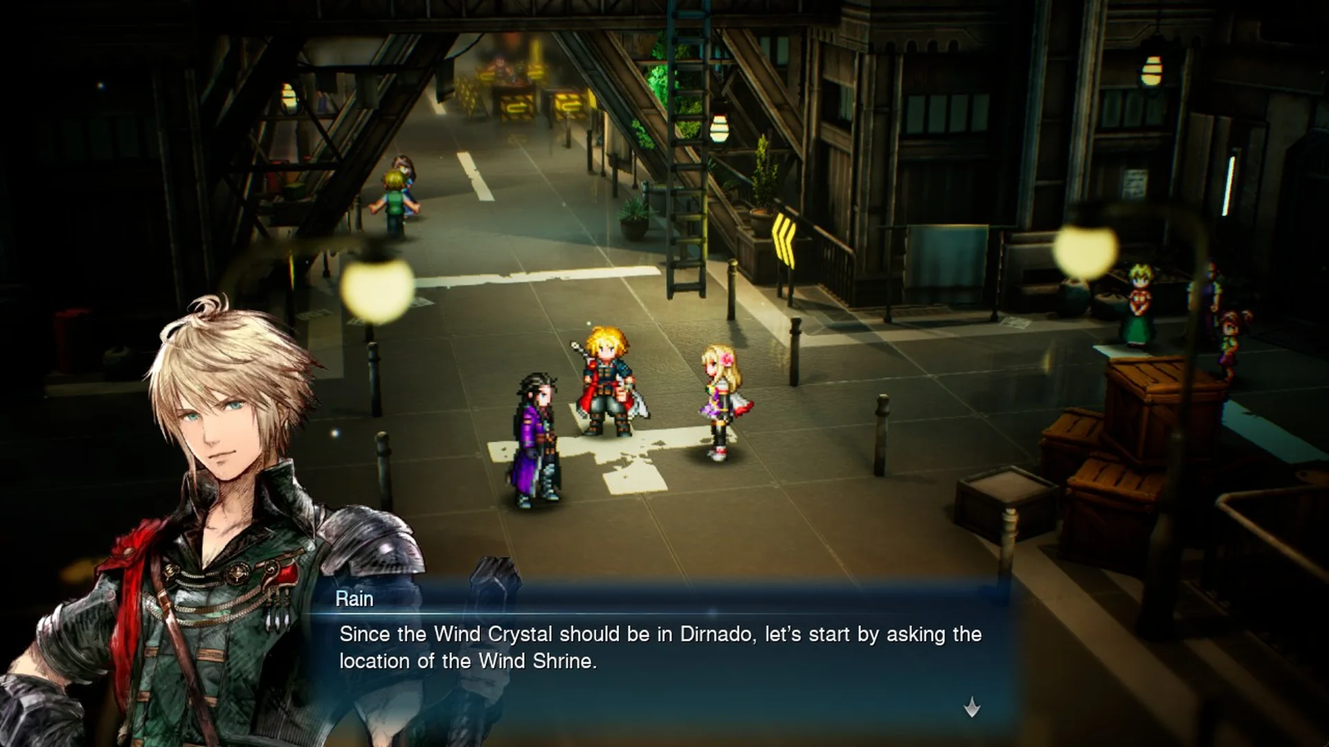 Rain in Dilmagia saying the party should ask where the Wind Shrine is