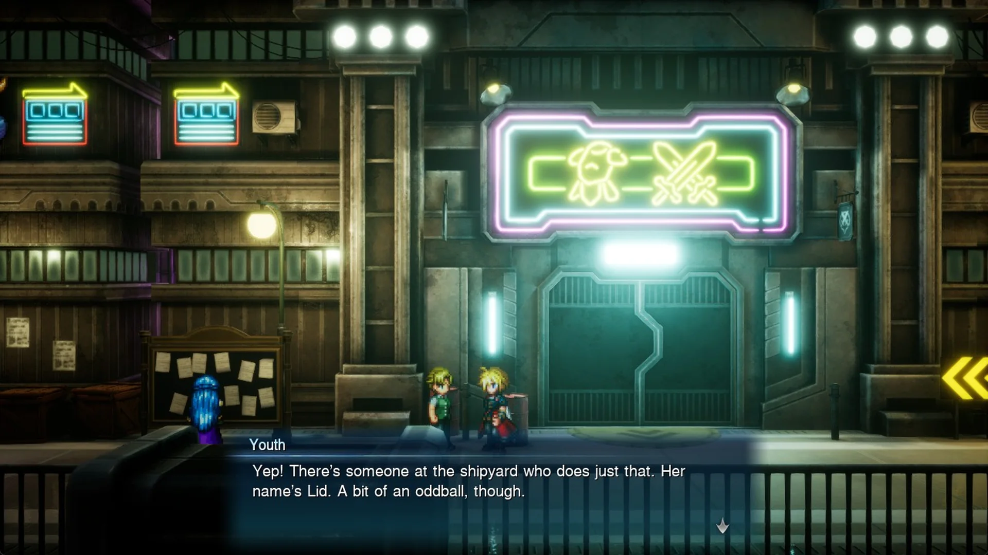 The Youth on Dilmagia's east branch saying there is someone named Lid at the shipyard
