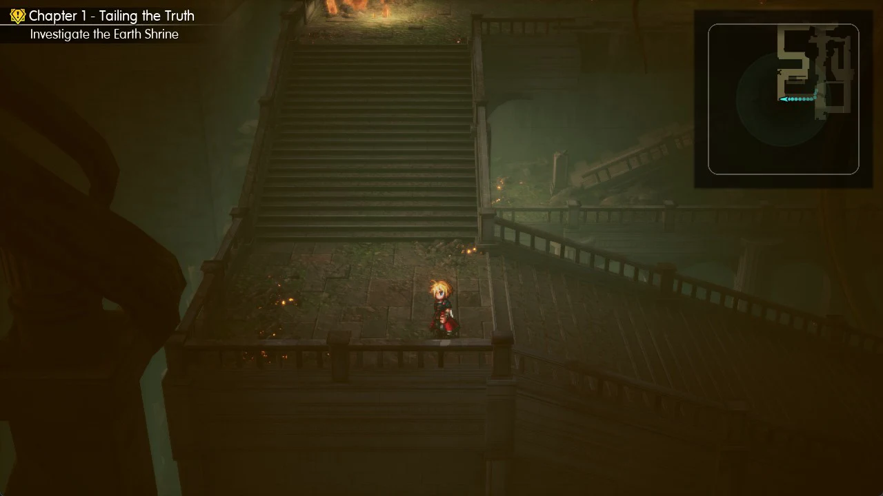 Rain at the foot of the long staircase heading north