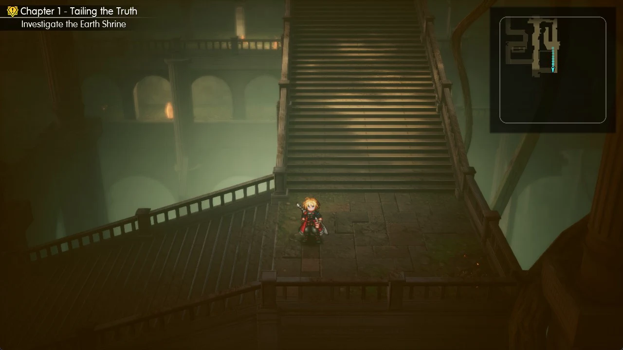 Rain at the foot of the long staircase up to the second save point
