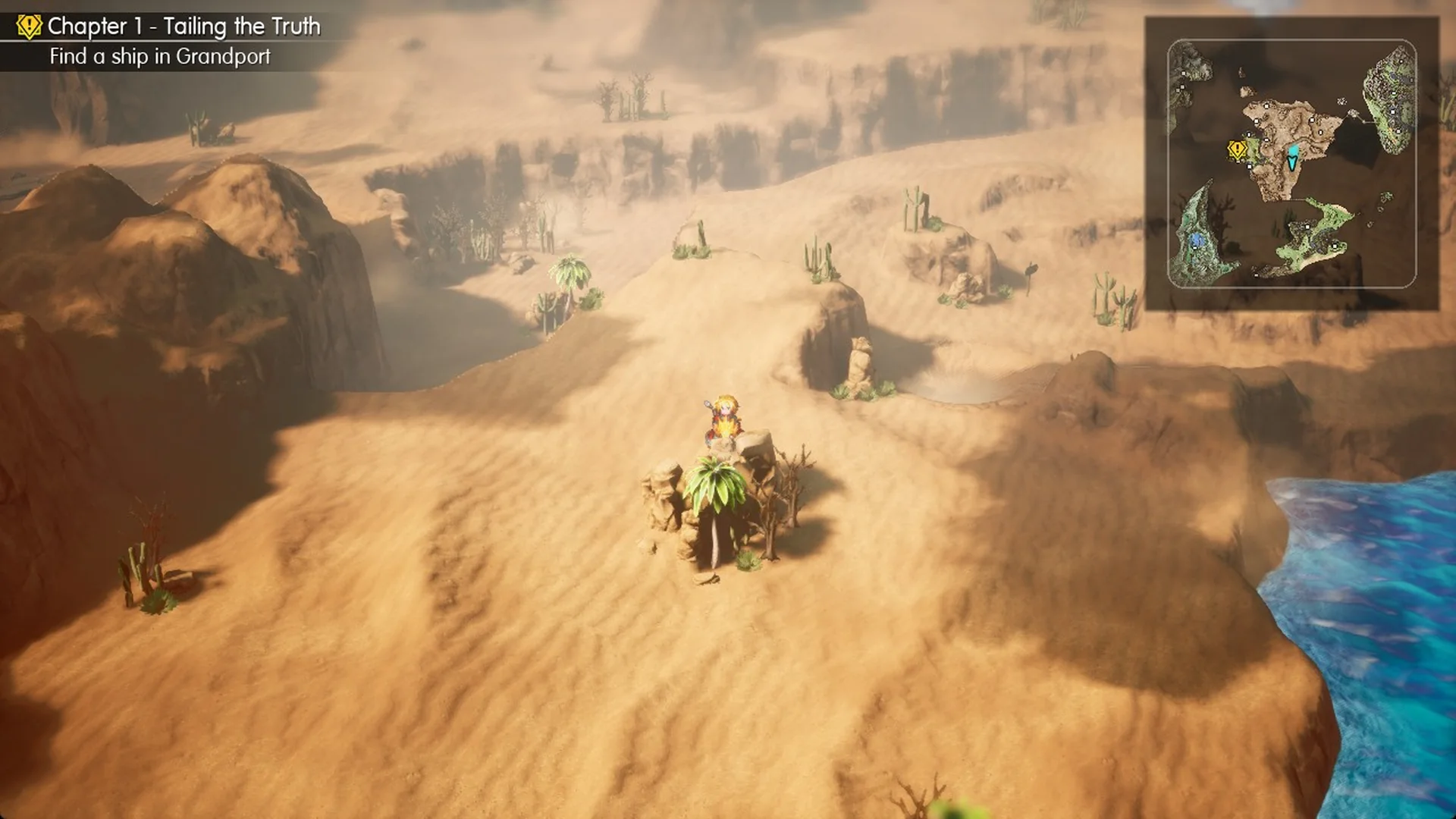 Rain riding the chocobo through the desert south of the valley junction