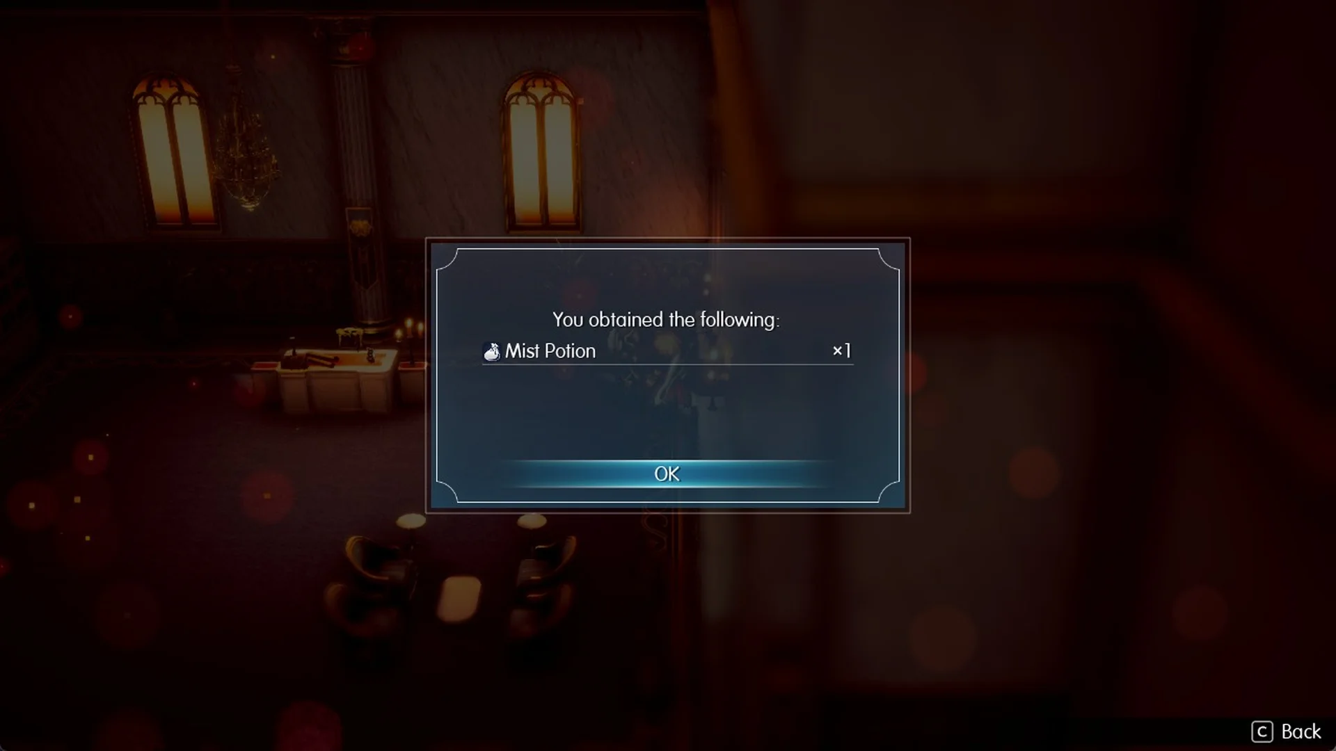 You obtained the following: Mist Potion x1