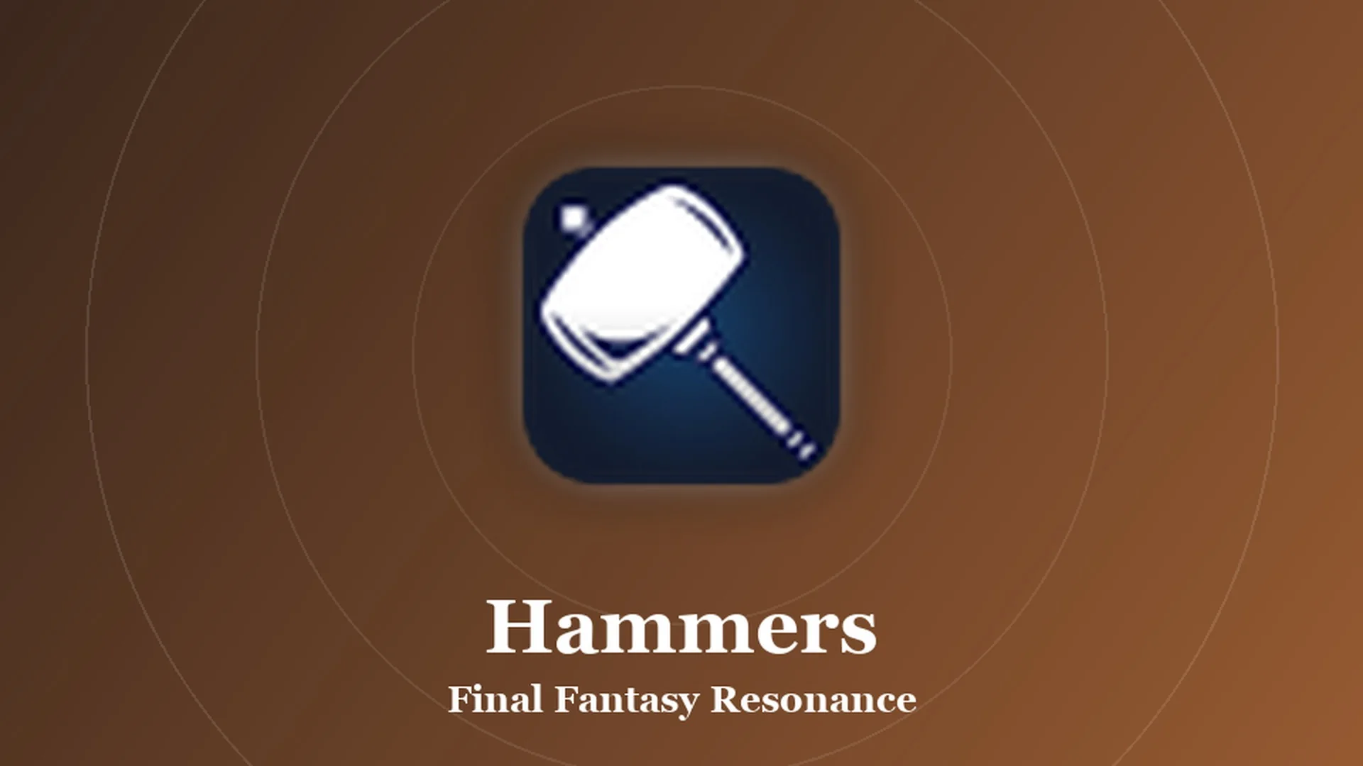 Styled card with the hammer icon and the word Hammers