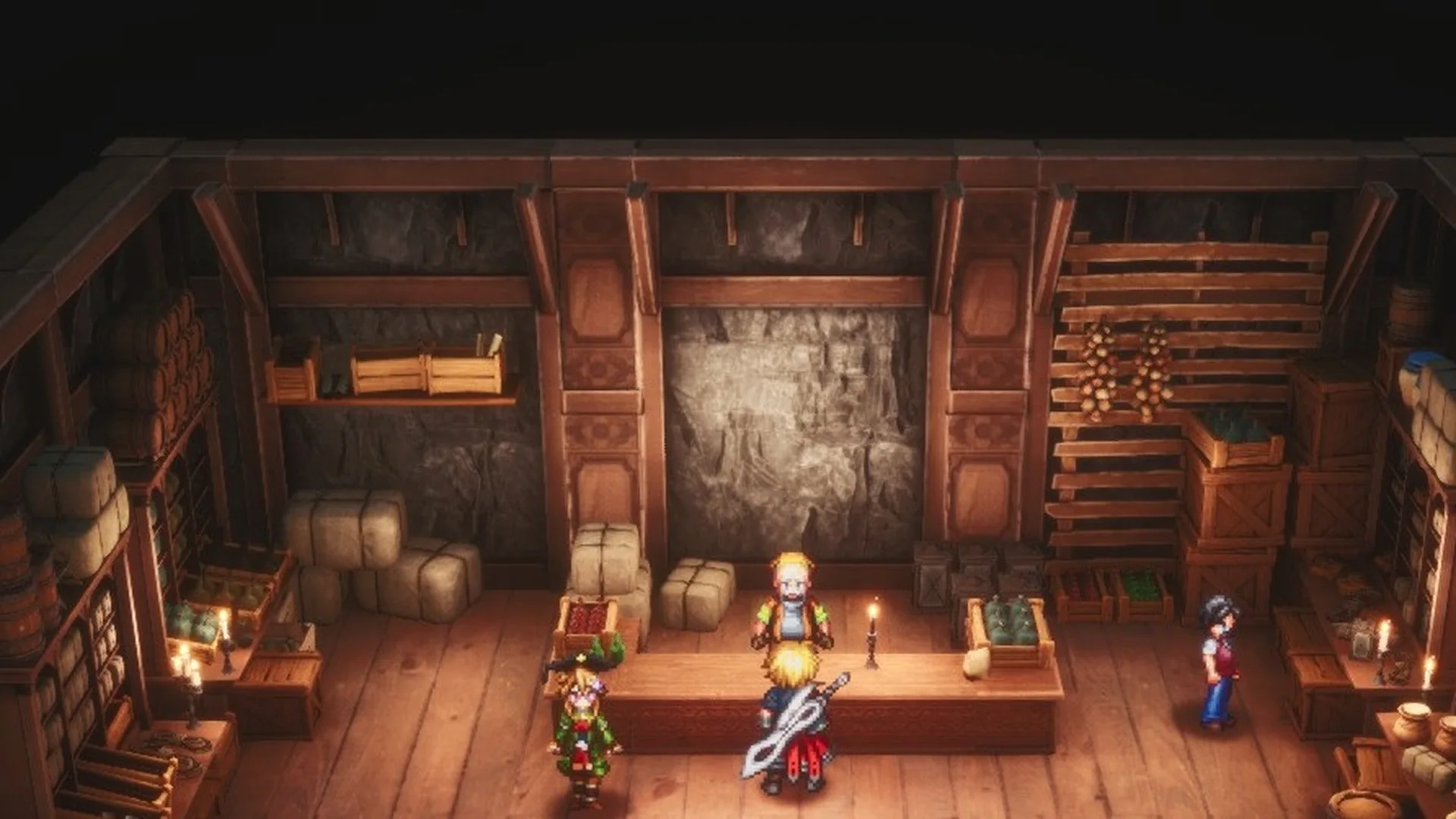 Rain at the counter of the Felicitas item shop in Final Fantasy Resonance