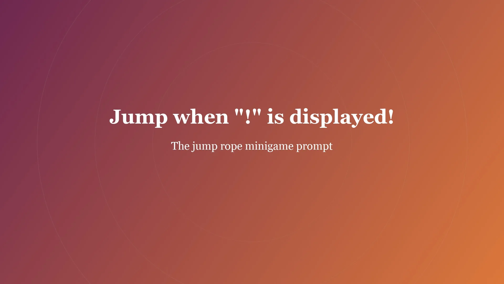 Card with the jump rope prompt: Jump when ! is displayed