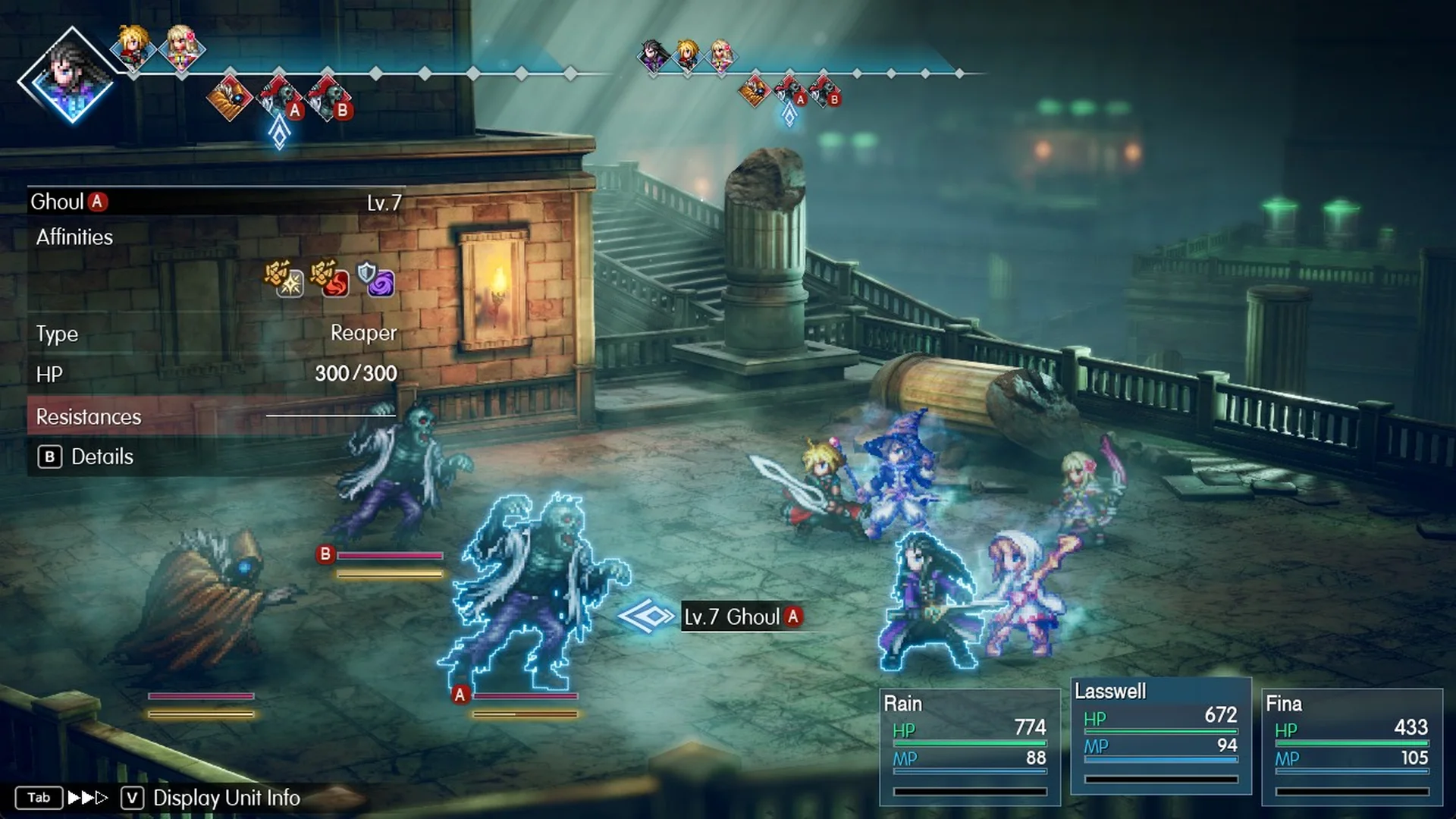 Lv.7 Ghoul target info in the walkway fight