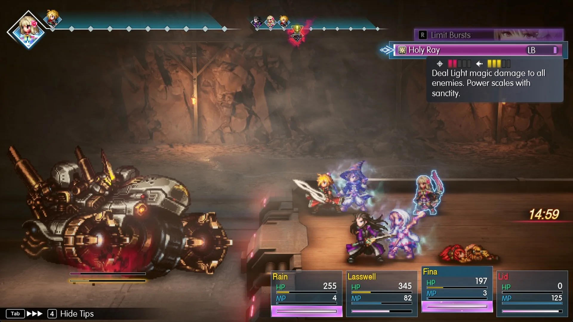 Fina's Holy Ray Limit Burst description