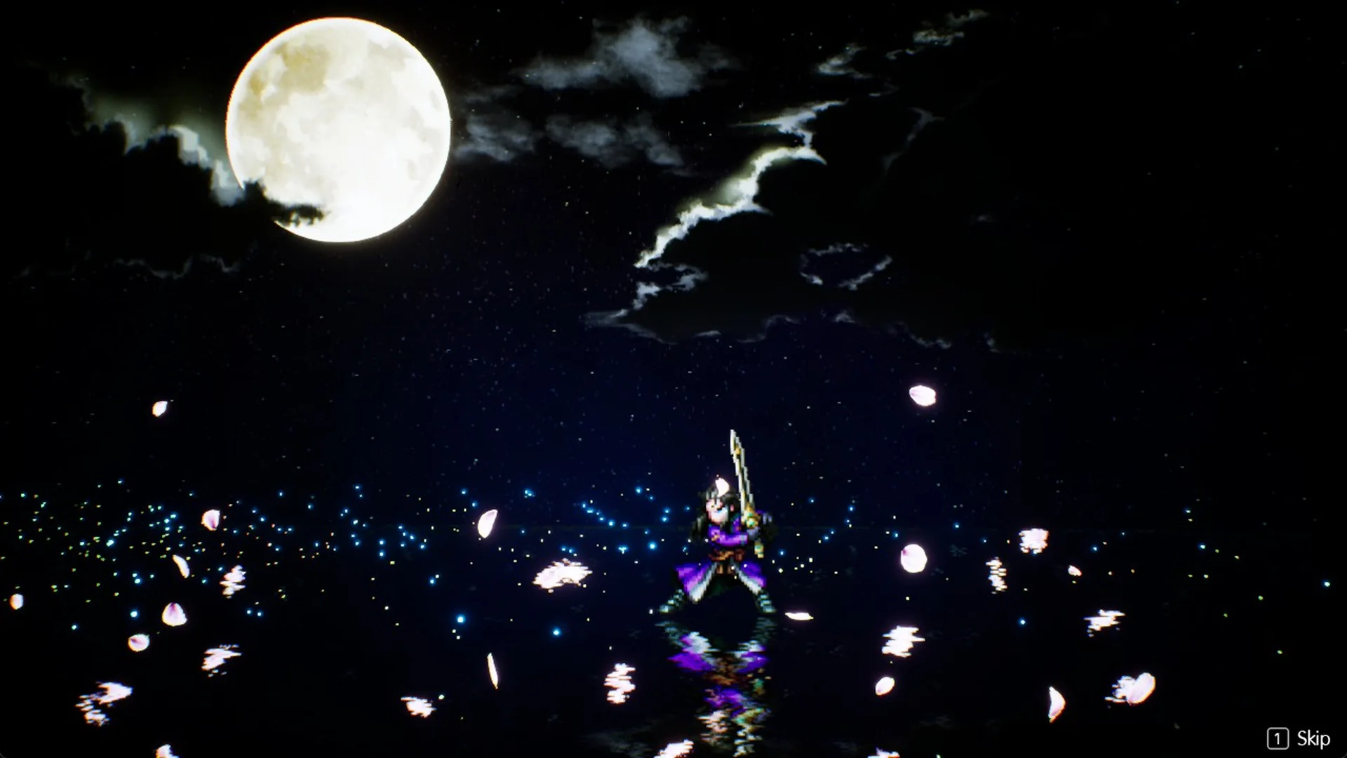 Null Moon animation under a full moon