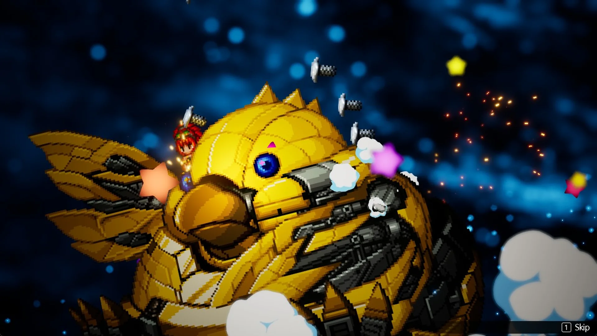 Lid's March of the Machines Limit Burst with a giant mechanical chocobo
