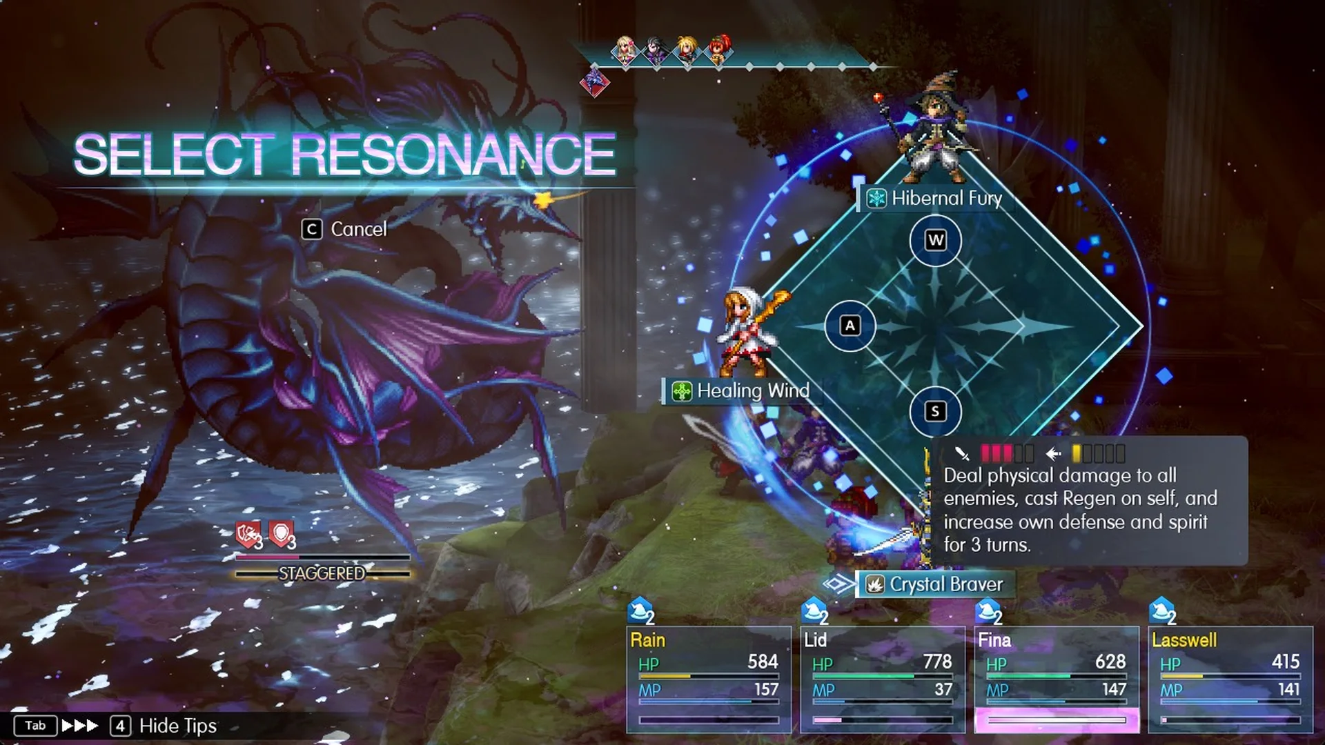 SELECT RESONANCE wheel with Crystal Braver highlighted