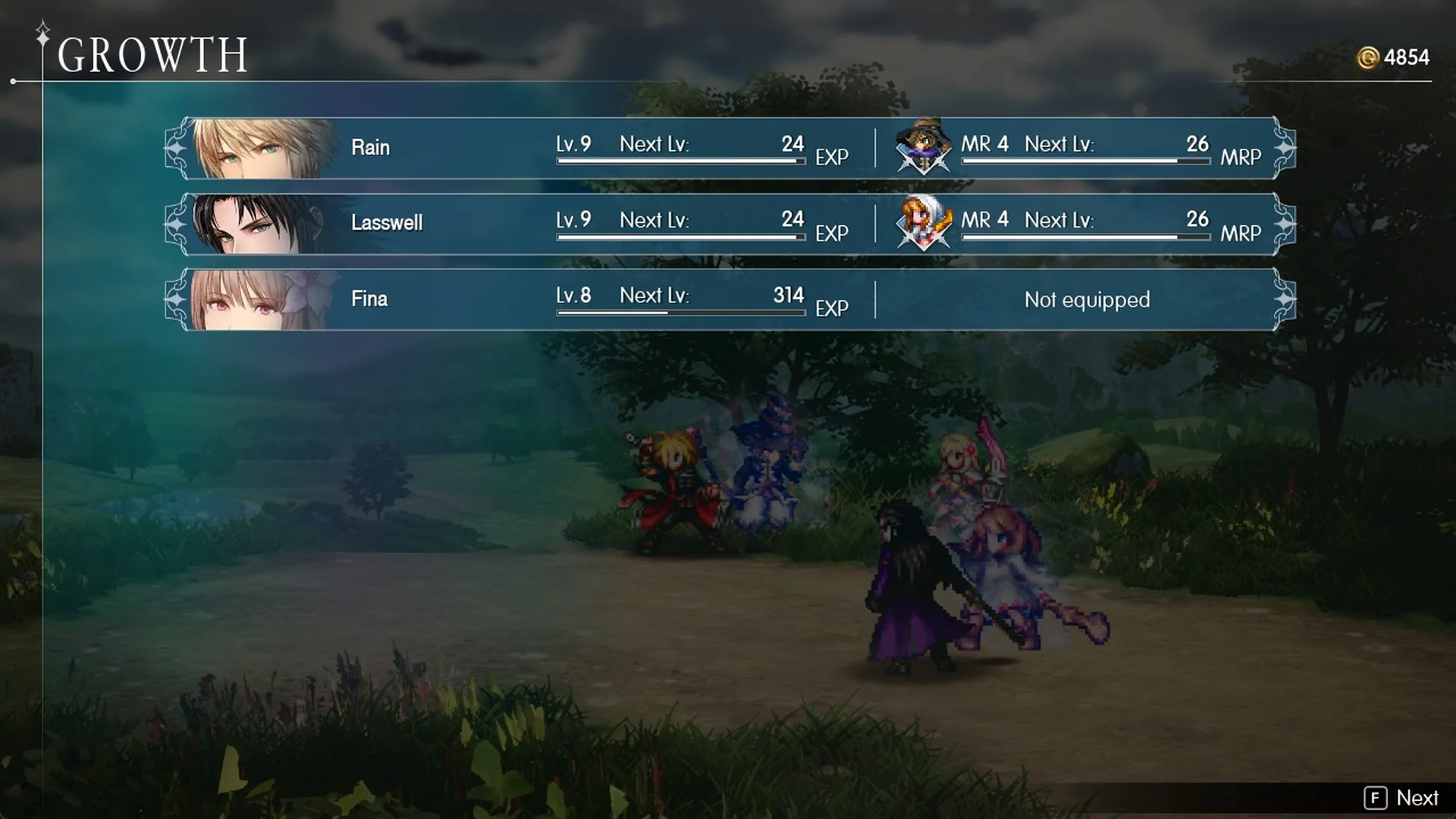 Growth screen in Final Fantasy Resonance