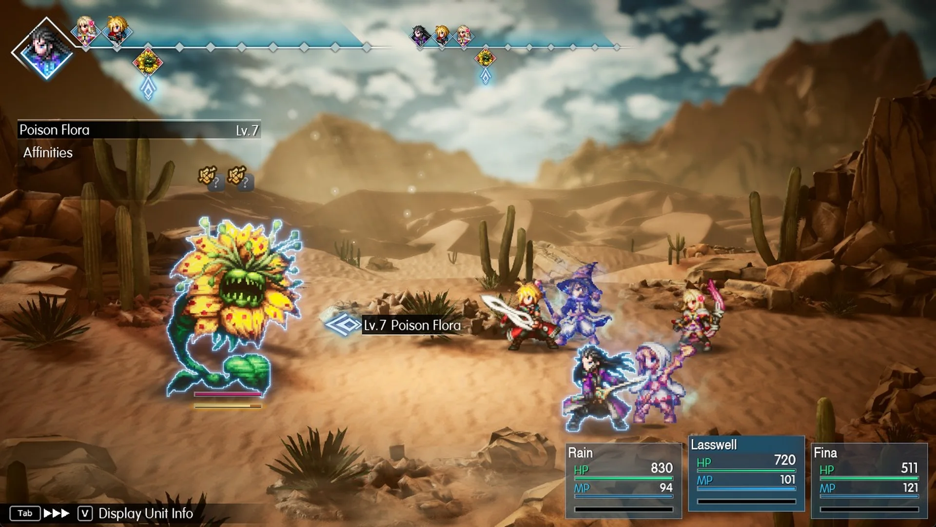Battle screen with Fina at 511 HP at Lv 10