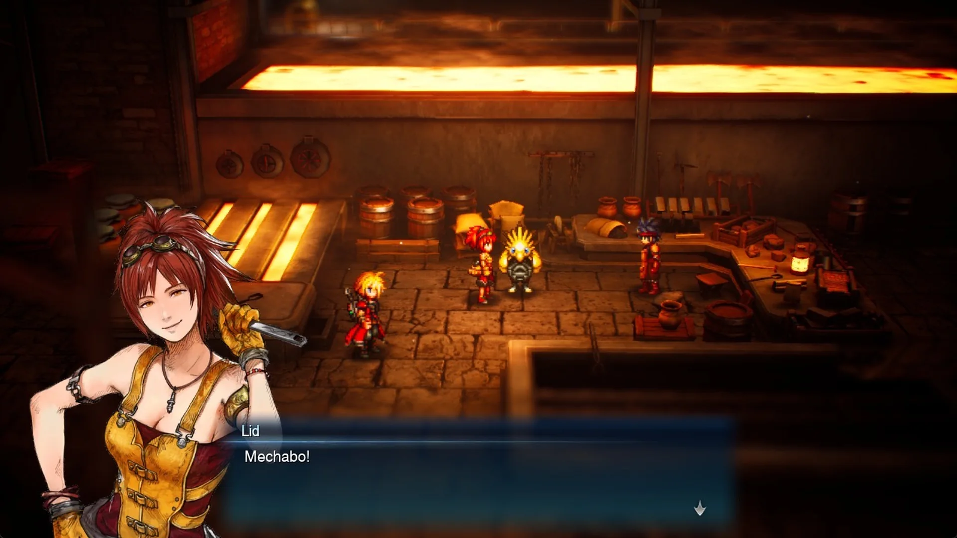 Lid in Verun's workshop as the repaired Mechabo moves again