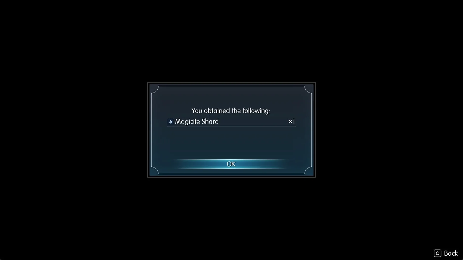 You obtained the following: Magicite Shard x1